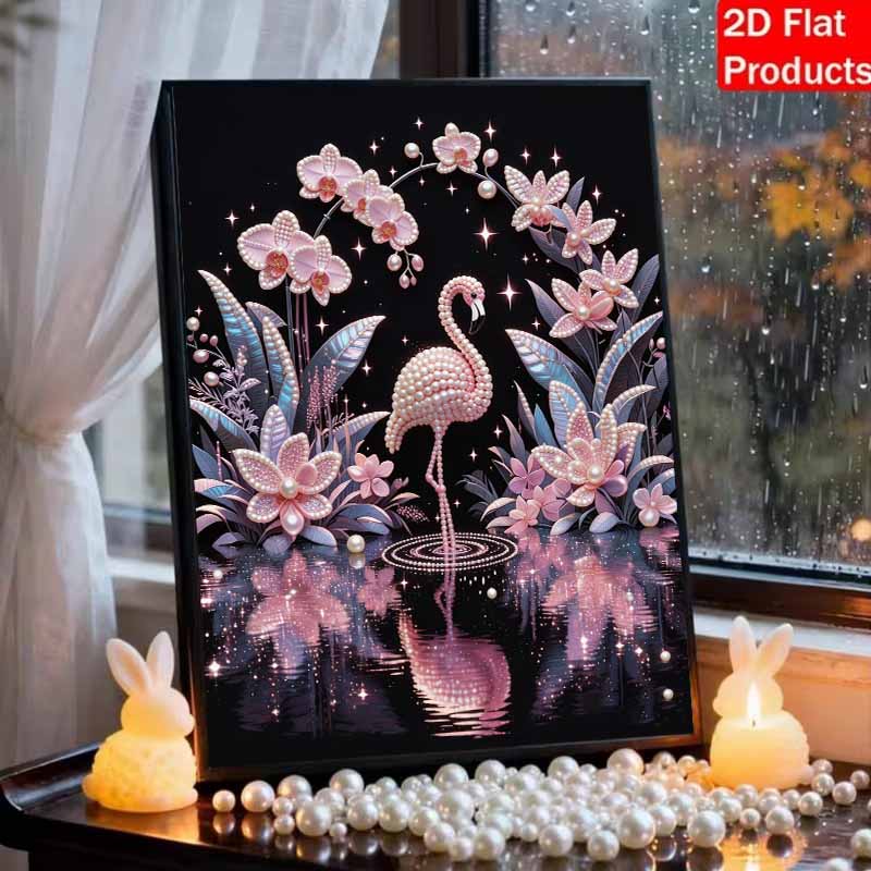 Наборы Алмазная Живопись 'Фламинго с Жемчугом' DIY Без Рамки 30x40 см Алмазная Мозаика для Взрослых/Новичков Идея для Подарка Декор Стены Дома