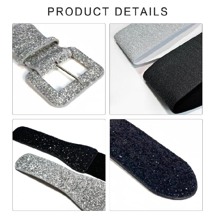 Сияющий пояс-корсет для женщин, эластичный широкий пояс с пайетками, универсальный пояс из ПУ-кожи, блестящий пояс для вечерних платьев