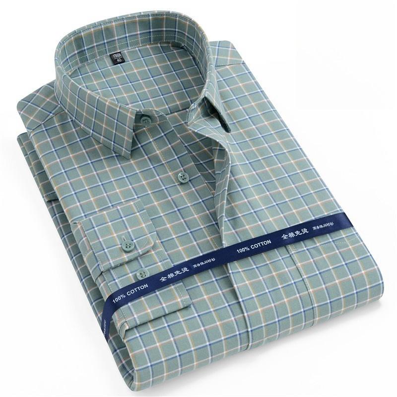 Новые рубашки из 100% чистого хлопка Оксфорд Мужская однотонная рубашка с длинным рукавом Стандартный крой Мужская с карманом Повседневная Осенняя Мужская рубашка 7XL 8XL