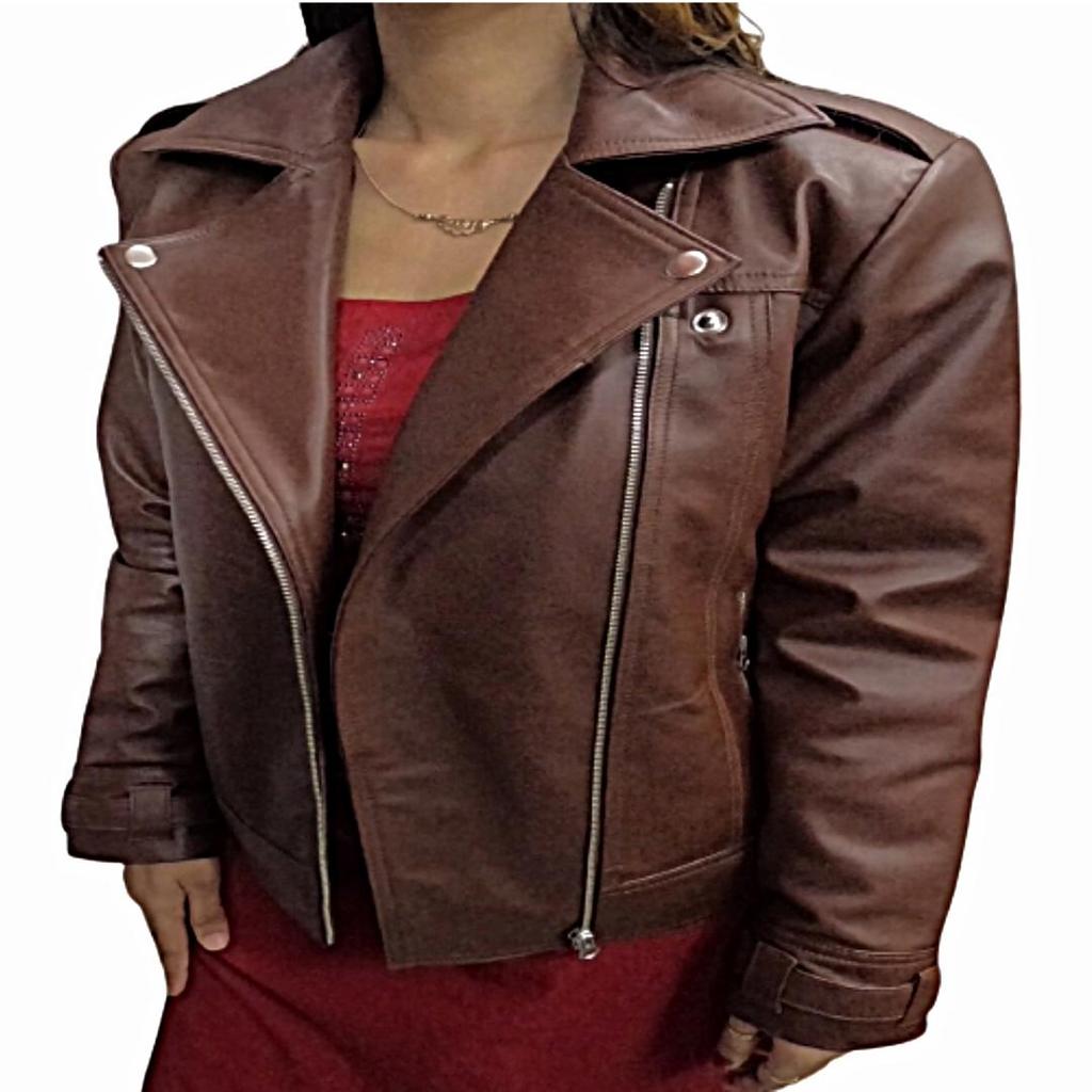 Women's Dark Brown Solid Casual Motorcycle Biker Jacket, Sheepskin Leather Moto Jacket, Brando Solid Patent Jacket , Christmas Gift For Her