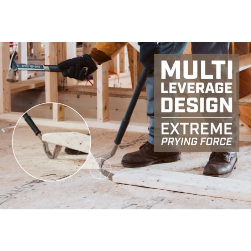 Spec Ops SPEC-D30PRY Tools 30-inch Wrecking Crowbar with Teardrop Nail Puller and Prybar End, High Carbon Steel, 3% Donation To Veterans, Black/Tan