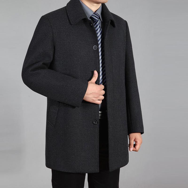 Мужское шерстяное пальто осень-зима пальто шерстяное длинное пальто бушлат мужская шерстяная куртка плюс размер 7XL