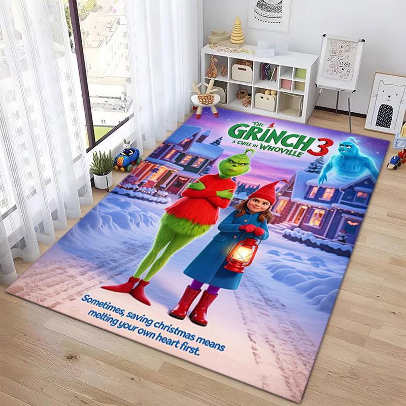Christmas Gift Comedy Movie How the Grinch Stole Christmas carpet home living room decoration table and chairs anti slip door mat carpet A18