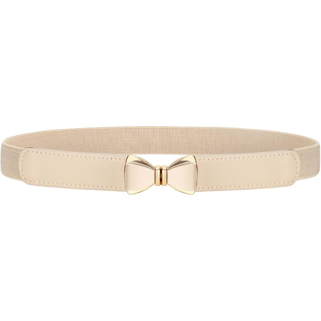 Womens Skinny Elastic Belt Stretchy Bow Belt for Women Dresses Thin Waist Ladies Belts