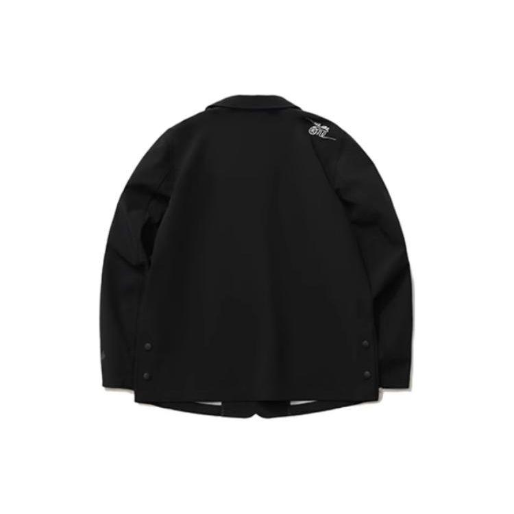 Li Ning X DFT Collaboration однотонная повседневная куртка с воротником-поло, мужская куртка черного цвета AFDR415-1