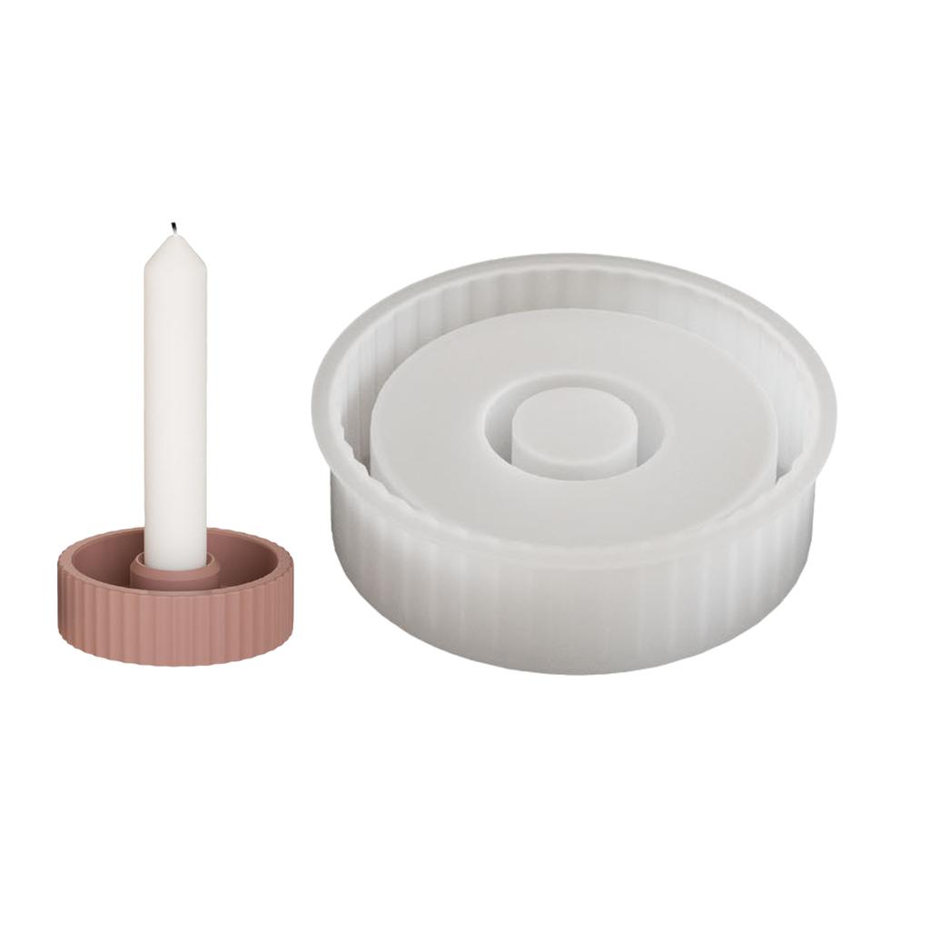 Силиконовая форма для рукоделия Отличительные формы для подсвечников с круглыми полосками Силиконовая текстура Подходит для подарка ручной работы