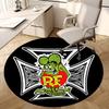 1 шт. Круглый ковер с логотипом Rat Fink, Изготовлен из полиэстера, Идеально подходит для украшения офисных кресел, гостиных