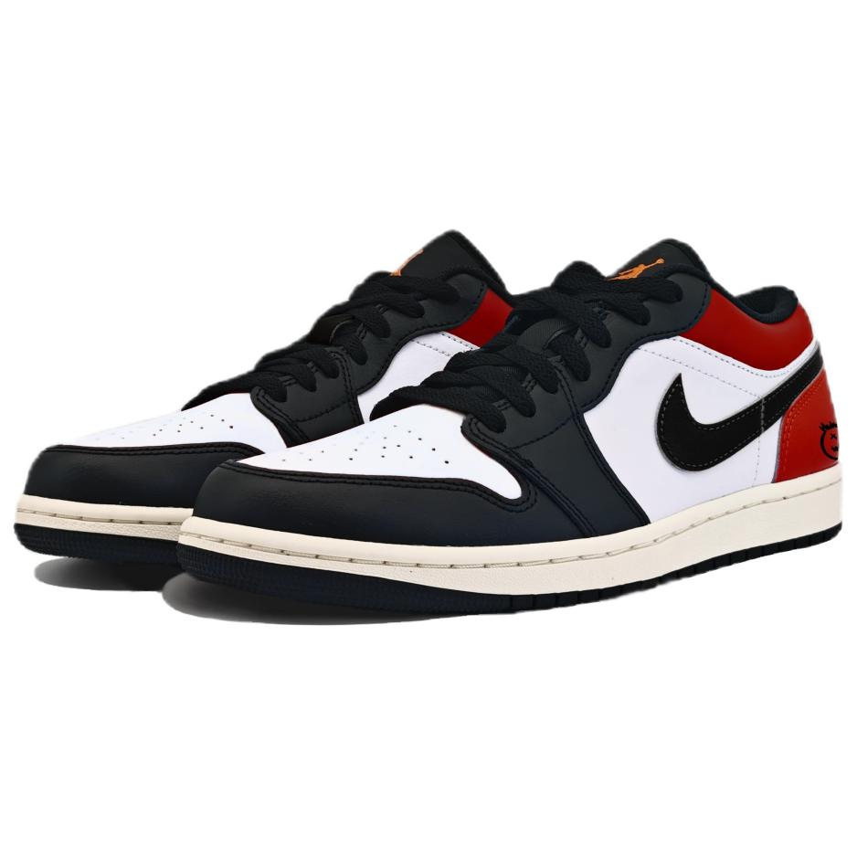 Jordan Air Jordan 1 Abrasion Resistant Abrasion Resistant Low top Vintage Basketball Shoes Unisex Red Black 553558-081(Team1020-)