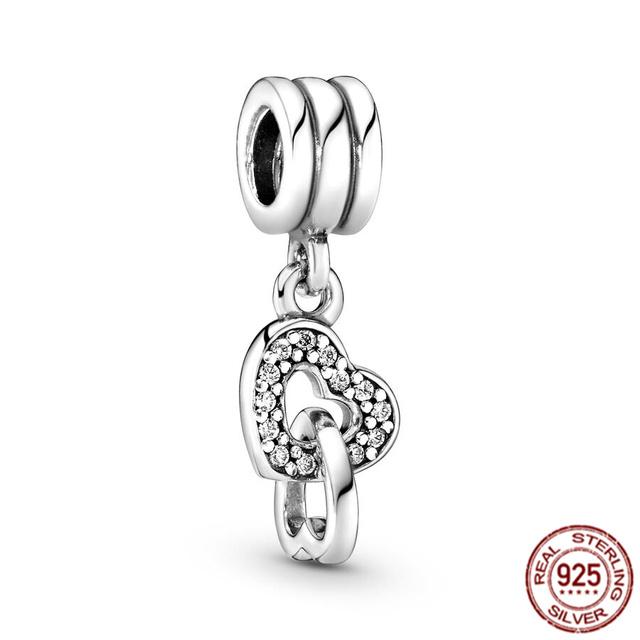 Silver 925 Puzzle Piece Hearts Splittable Friendship Dangle Charm Bead Fit Sweet Fasion Bracelet Necklace Jewelry Gift