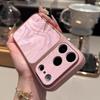 Модный Чехол с Волнообразным Рисунком и Большим Окном для iPhone 17 16 15 14 13 Pro Max Однотонный Ударопрочный Матовый Защитный Чехол-Бампер