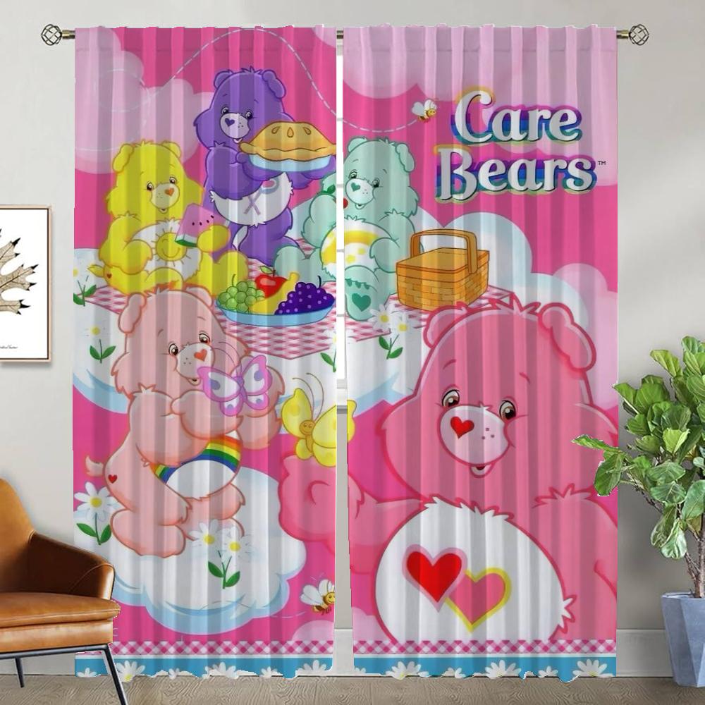 Современные шторы для гостиной, 2 шт., шторы Care BearS для детской спальни, занавески на окна, абажуры для украшения Хэллоуина, перегородка