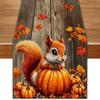 Pumpkin Squirrel Fall Table Runner 72 Inch Seasonal Autumn Thanksgiving Kitchen Dining Room Table Decorations for Home Party Decor