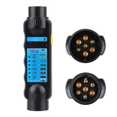 Zmart 12V Тестер прицепа 7-контактный адаптер Диагностический инструмент Проверка проводки Индикатор Тестовая вилка Розетка для автомобилей, грузовиков, караванов и многого другого - Универсальный