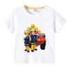 Children Cartoon Fireman Sam Printed Funny Cotton Tshirt Kids Summer 3 to 10 Years Tops Baby Girls Boys Great Casual Tshirt