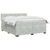 Box Spring Bed with Mattress Light Gray 200 x 200 cm Velvet