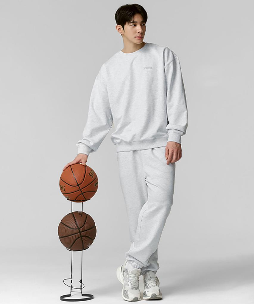 XEXYMIX Small Letter Sweat Jogger Pants Light Melange Xmmtp01J1