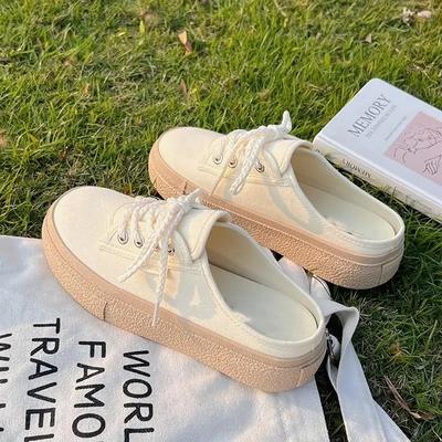 Обувь Мюли женские тапочки и сандалии женские Job Off White лето 2024 резиновые шлепанцы высокий каблук до 5 см с бантом круглый носок F