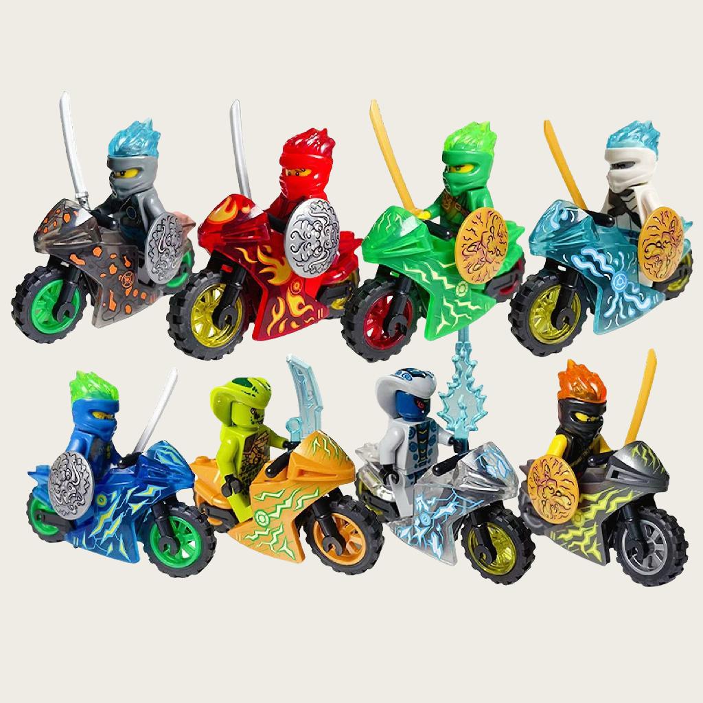 Фильм Экшн золотые мини-фигурки с мотоциклами Строительные блоки Игрушки Кирпичи Модель Мальчики Дети Рождественские подарки