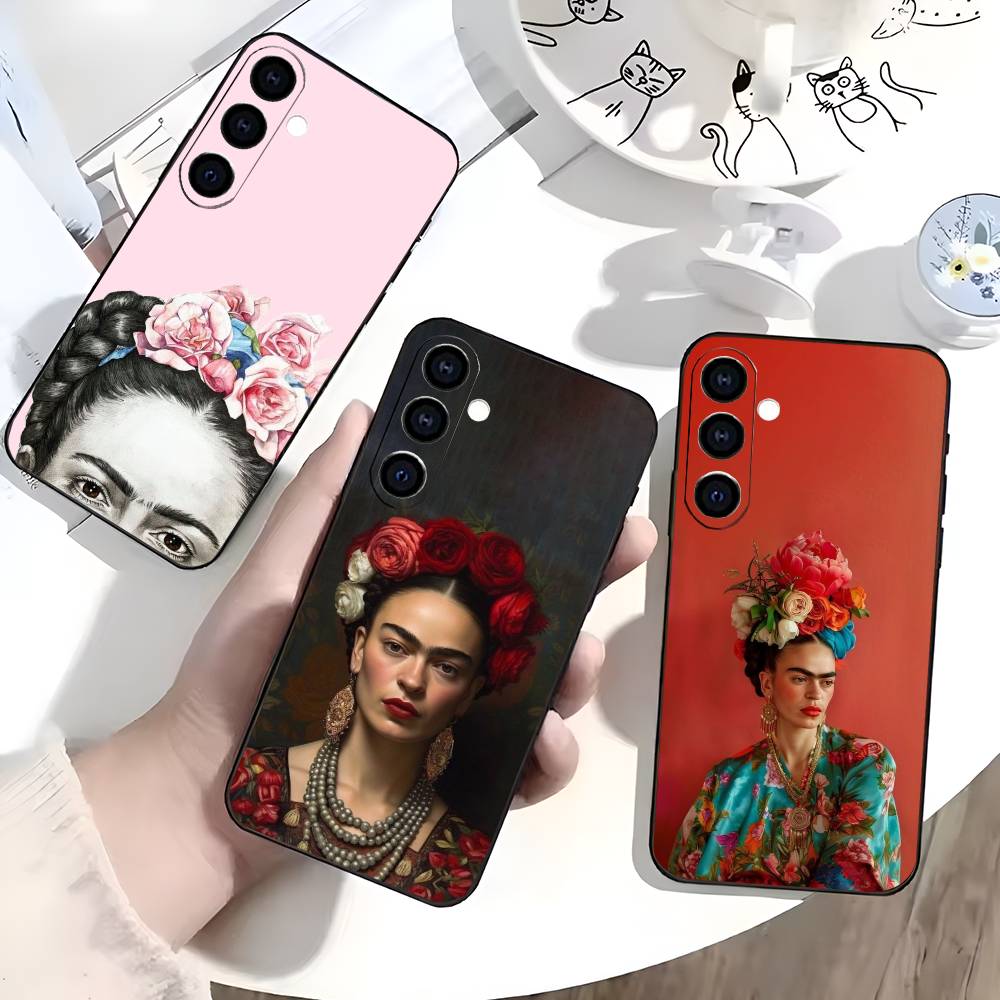 Чехол для телефона с рисунком Фриды Кало для Samsung Galaxy A73, A72, A71, A70, A53, A52, A51, Мягкий силиконовый черный чехол