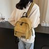 Corduroy Backpack Women's Small Backpack Student Class Bag Multi-Function Chest Bag