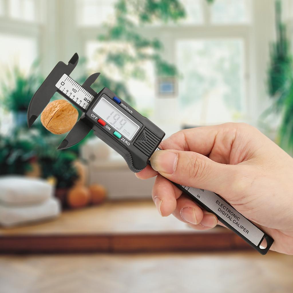 Практичный 100 мм пластиковый электронный цифровой штангенциркуль с большим ЖК-экраном  (Без батареи)