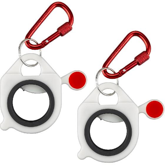 2-Pack Zip Tie Holder, White Cable Tie Holder, Heavy-duty Lockable Carabiner, Reble Zip Ties Holders for Tool Belt, Ziptie Holders Organizer Help