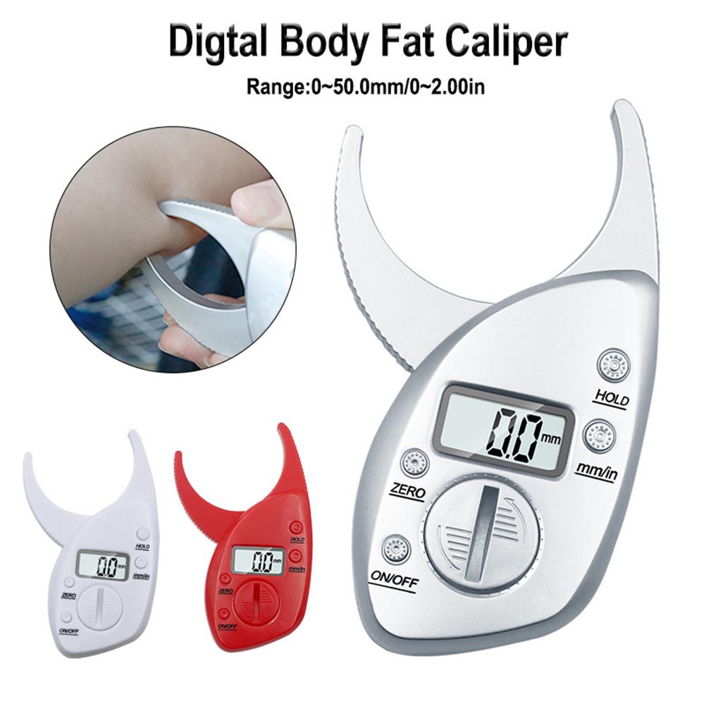 Red Body Measuring Tool Lcd Display Fat Analyzer Portable Fat Caliper Clip For Fitness Health Monitoring