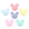 60Pcs 18*20mm Glitter Mouse Head Bepowder Applique Cloth Padded Patches for Craft/Clothes/Hairpin/Wedding DIY Decor