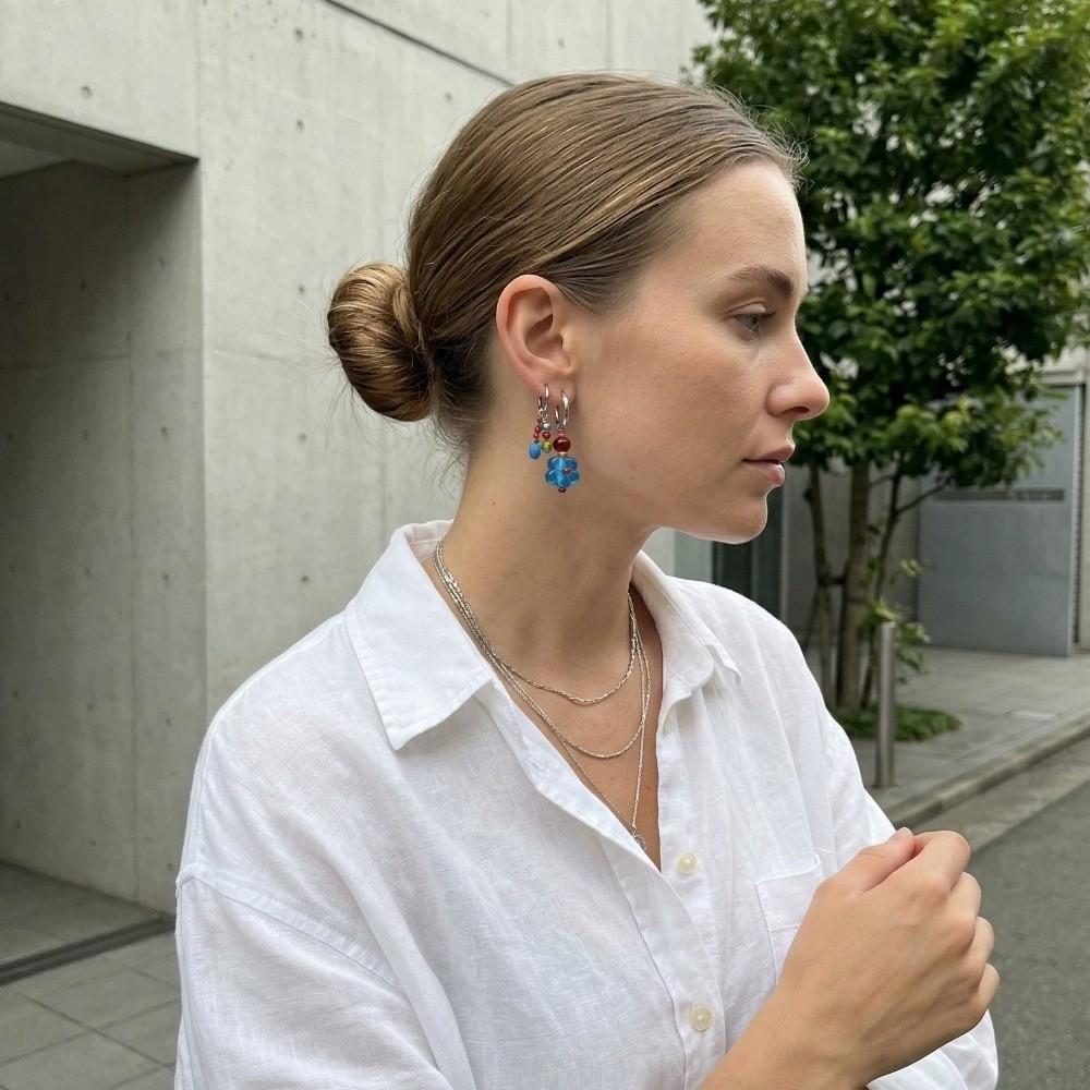 Candy Beads Beads Earrings Cute Geometric Metal Earrings Unique Asymmetric Earrings Daily Use