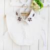 Cotton Beaded False Collar Shirt Women'S Versatile Floral Thick Shirt Collar False Collar Sweater Decorative Collar