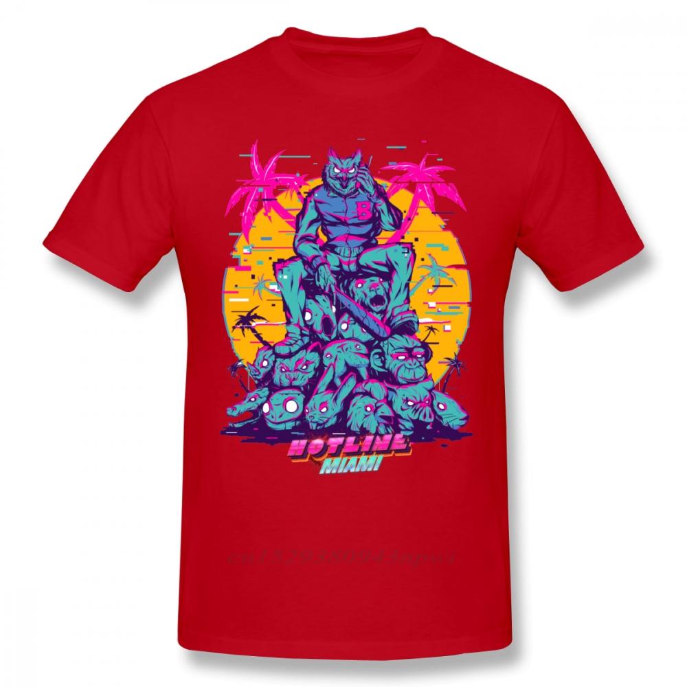 Футболка Hotline Miami Футболка Hotline Miami Модная Графическая Футболка 100% Хлопок Мужская 3XL Короткий Рукав Смешная Футболка