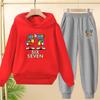 Autumn and Winter Sets for Boys and Girls Aged 3 to 12, 67 Sporty Cartoon Hoodies, Long Pants and Charming Hooded Pullovers