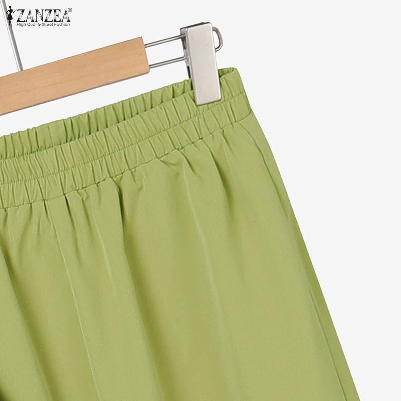 ZANZEA Женский повседневный костюм из двух частей с длинным рукавом и брюками