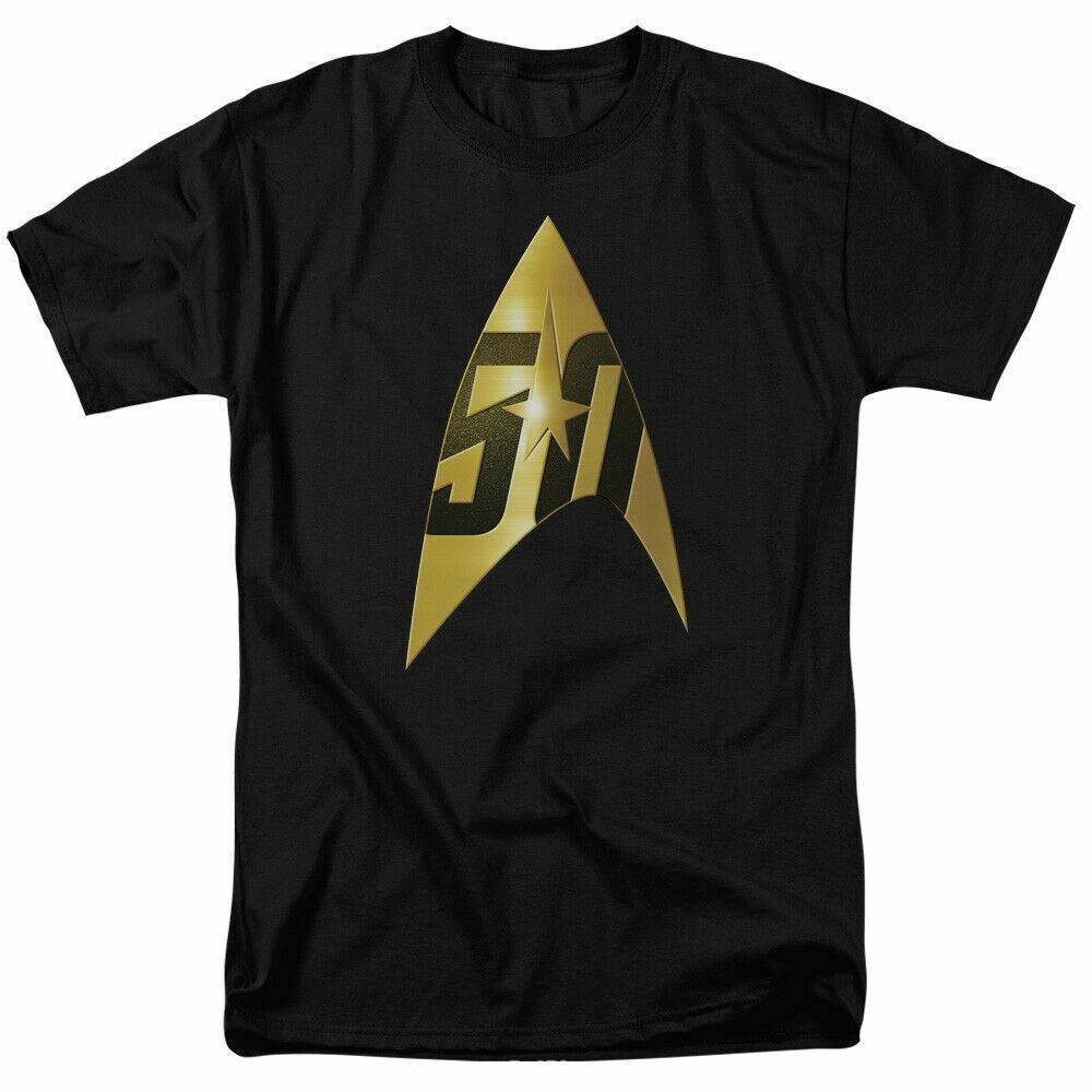 Star Trek 50th Anniversary Delta T Shirt Licensed Sci-Fi TV Classic Tee Black