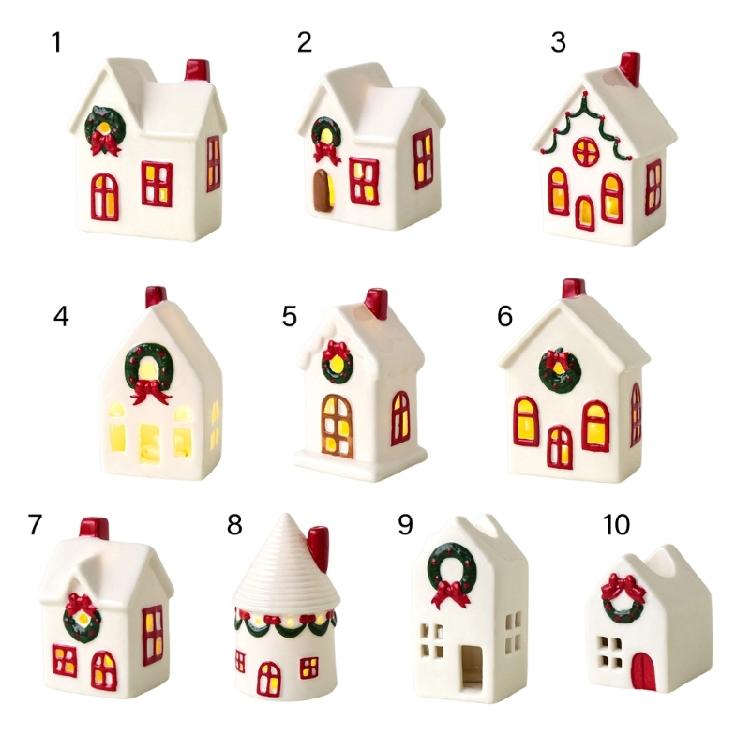 Праздничные керамические домики, декорации, подсвечники на батарейках, рождественская деревня, сезонный подарок, готовые к праздничной демонстрации