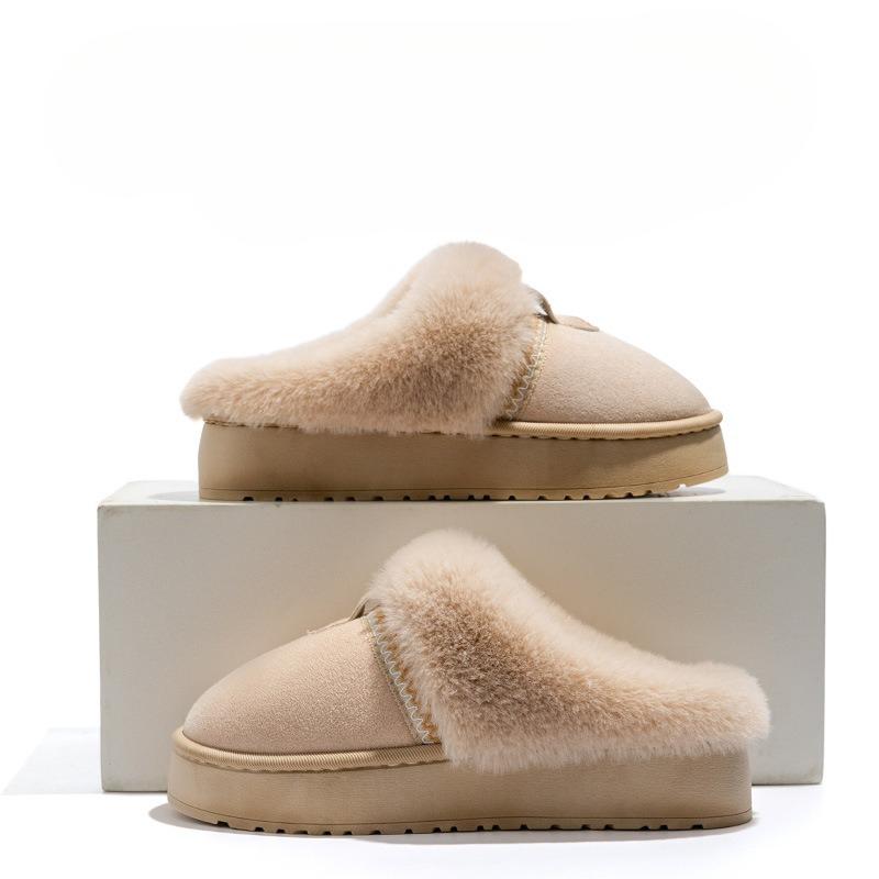 Новые утолщенные теплые хлопковые тапочки — это повседневная и универсальная уличная женская обувь.