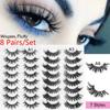 Multilayered Effect Wispies Fluffy False Eyelashes Full Volume Thick Eye Lash Extension 3D Mink