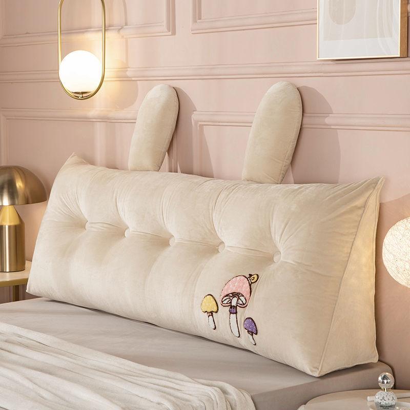 Большая треугольная прикроватная подушка с вышивкой, плюшевый чехол с наполнителем из пены с эффектом памяти, мягкая подушка размера King Queen