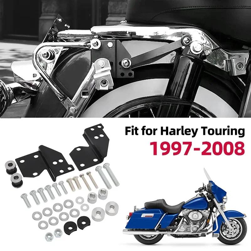 Мотоцикл Сисси-бар Багажник Крепеж для стыковки Съемный Для Harley Touring Road King Street Electra Glide 97-08