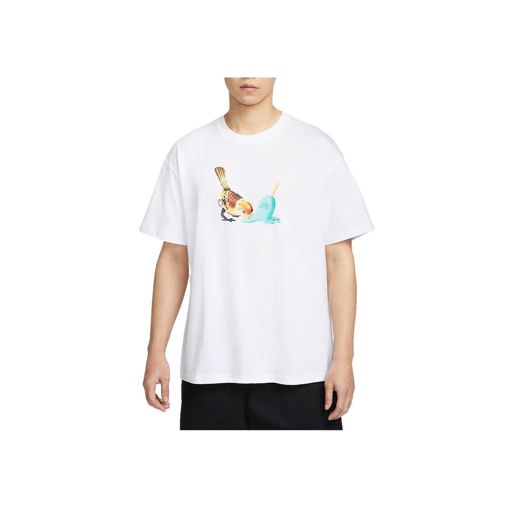 Nike Sb Удобная Модная Мягкая Приятная к Коже Футболка с Коротким Рукавом Мужские Топы Белая HJ0819-100