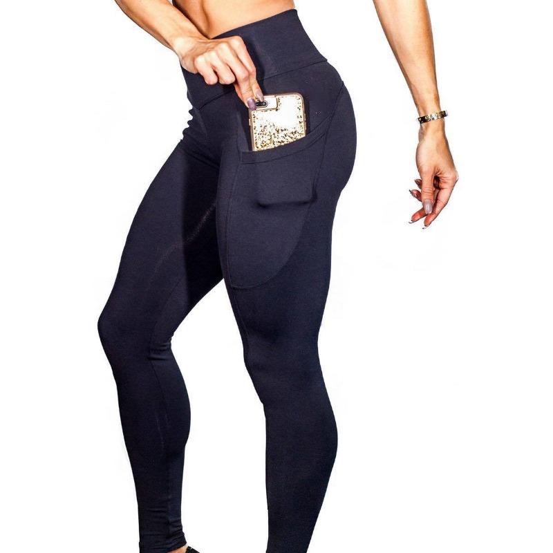 Women S Yoga Running Fitness Pants Side Pocket Tight Leggings