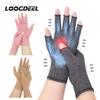 Компрессионные перчатки Loogdeel с поддержкой при артрите, с открытыми пальцами, для фитнеса, давящие перчатки для женщин и мужчин, фиксатор для запястья