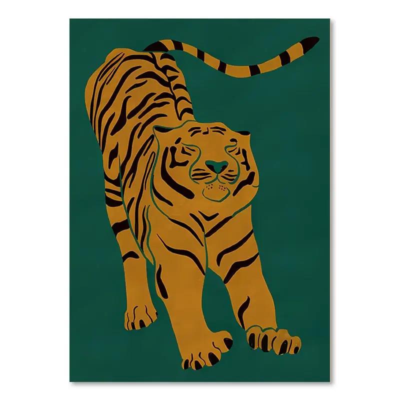 Colorful Abstract Poster Tiger Leopard Snake Tropical Jungle Canvas Painting and Prints Wall Art Pictures Living Room Decor