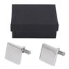 Mens Cufflinks Silver Tetragonum Cufflinks Blanks Electroplating Process 316L Stainless Steel Cuff