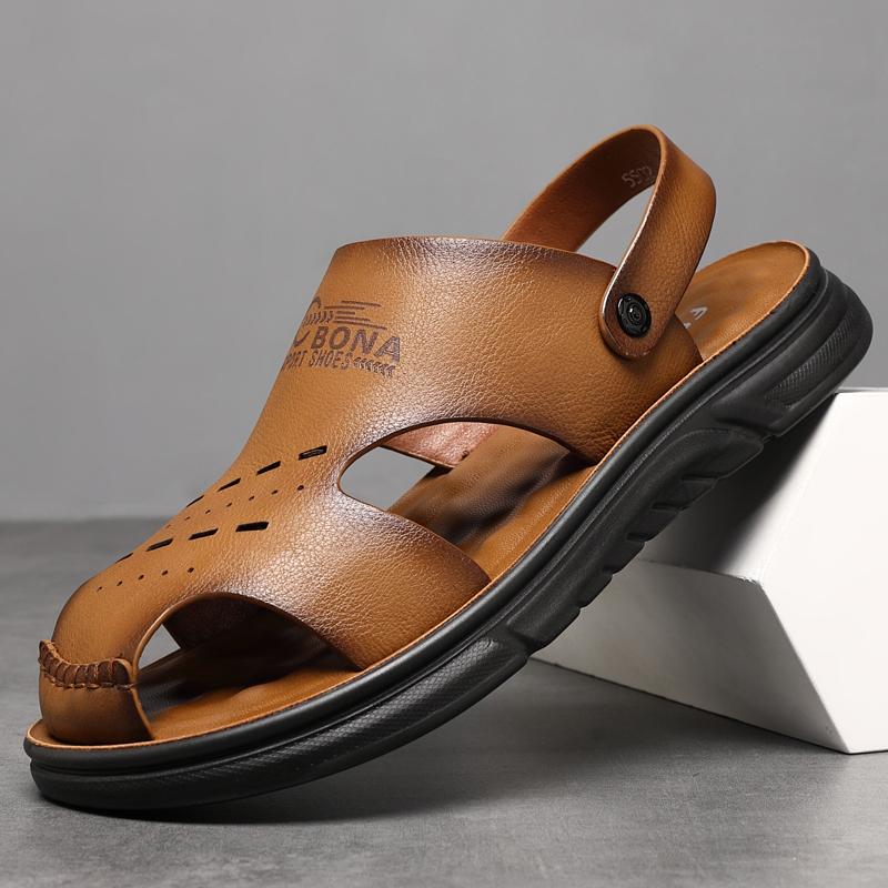 New Driving Beach Shoes, Men's Latex Padded Soft Sole, Middle Aged Dad Shoes, Non Slip, Breathable Sandals for Summer