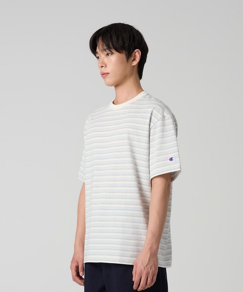 CHAMPION Striped T-Shirt Ecru
