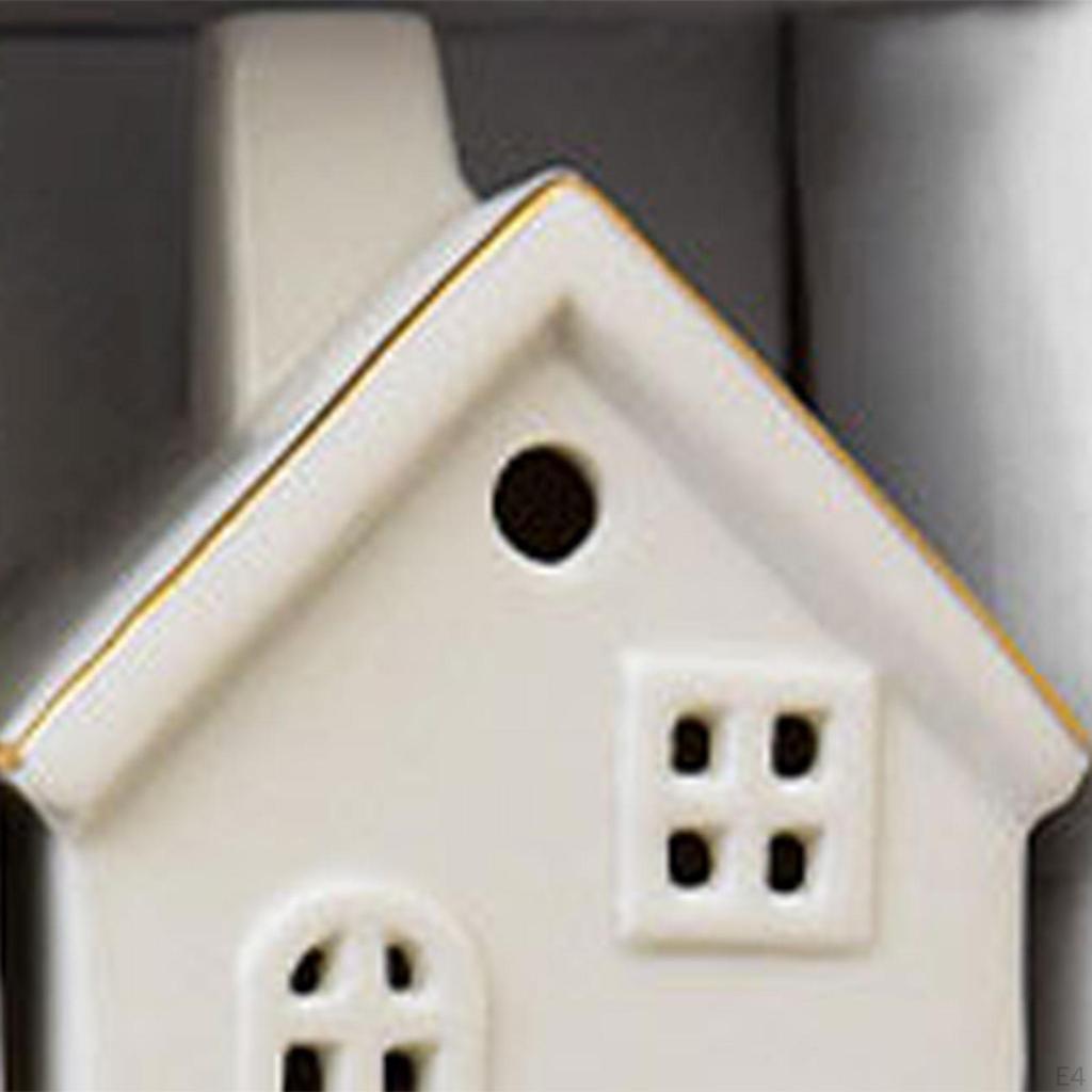 3 шт. Рождественская миниатюрная статуэтка в виде домика, настольный декор, керамическая маленькая фигурка для