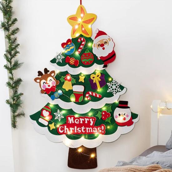 Рождественская елка из фетра своими руками для малышей Большая светящаяся рождественская елка со звездой Санты