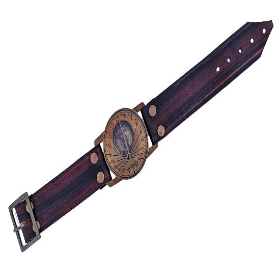 Винтажный антикварный компас для солнечных часов с кожаным ремешком Ретро-часы Компас Комфортная морская одежда Изделие ручной работы в кожаном футляре.