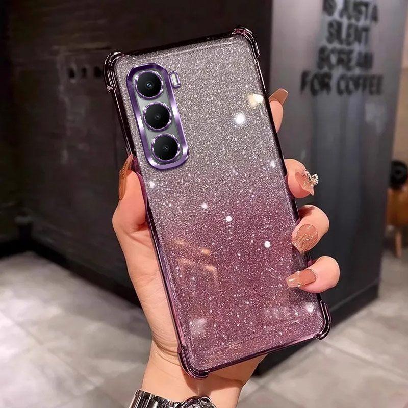 Роскошный прозрачный чехол с блестящим покрытием для INFINIX HOT 70 60 50 40 Pro Plus 60I 50I 40I 4G 5G, противоударная защитная крышка с защитой четырех углов